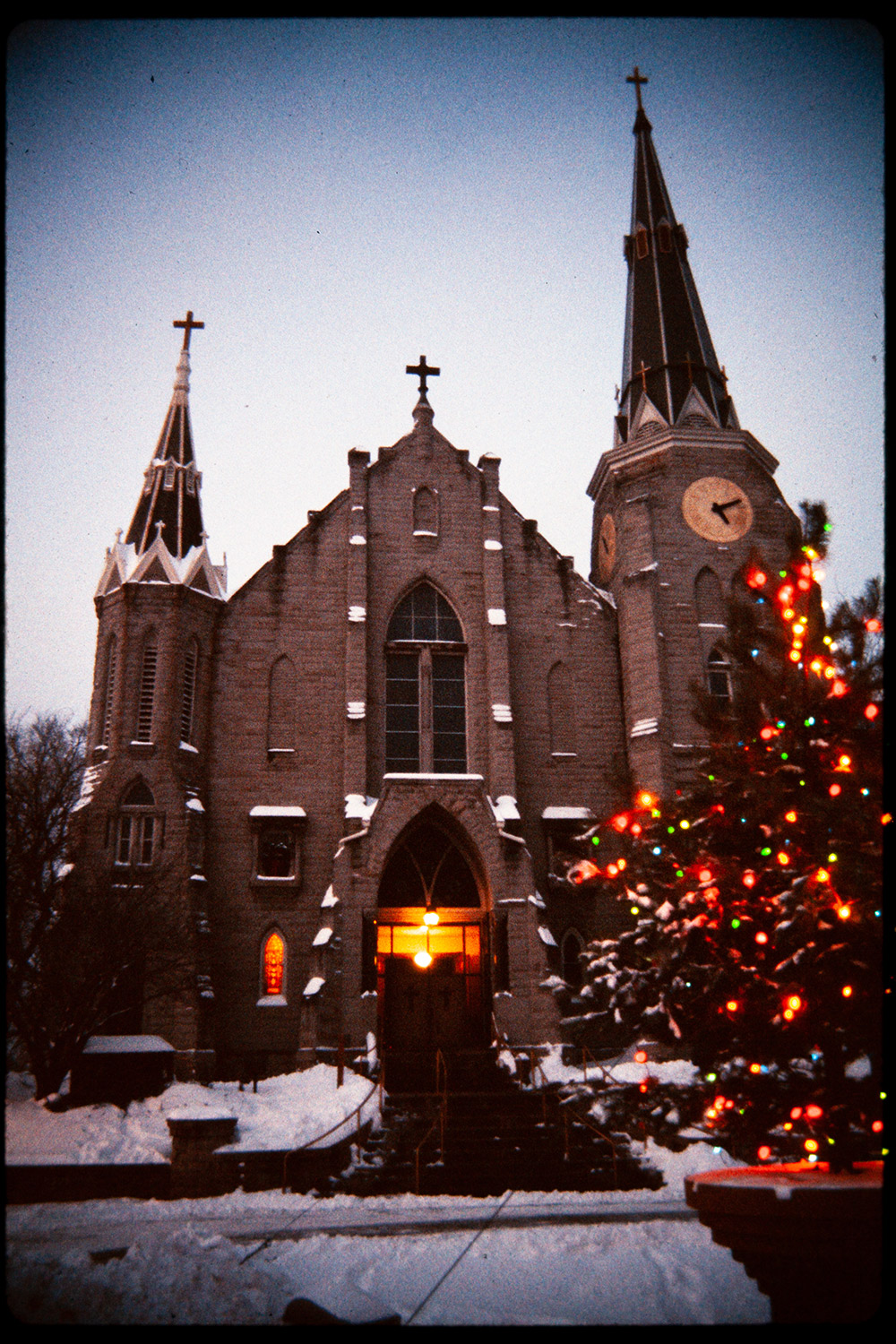 The Christmas tree in front of St. John's.
